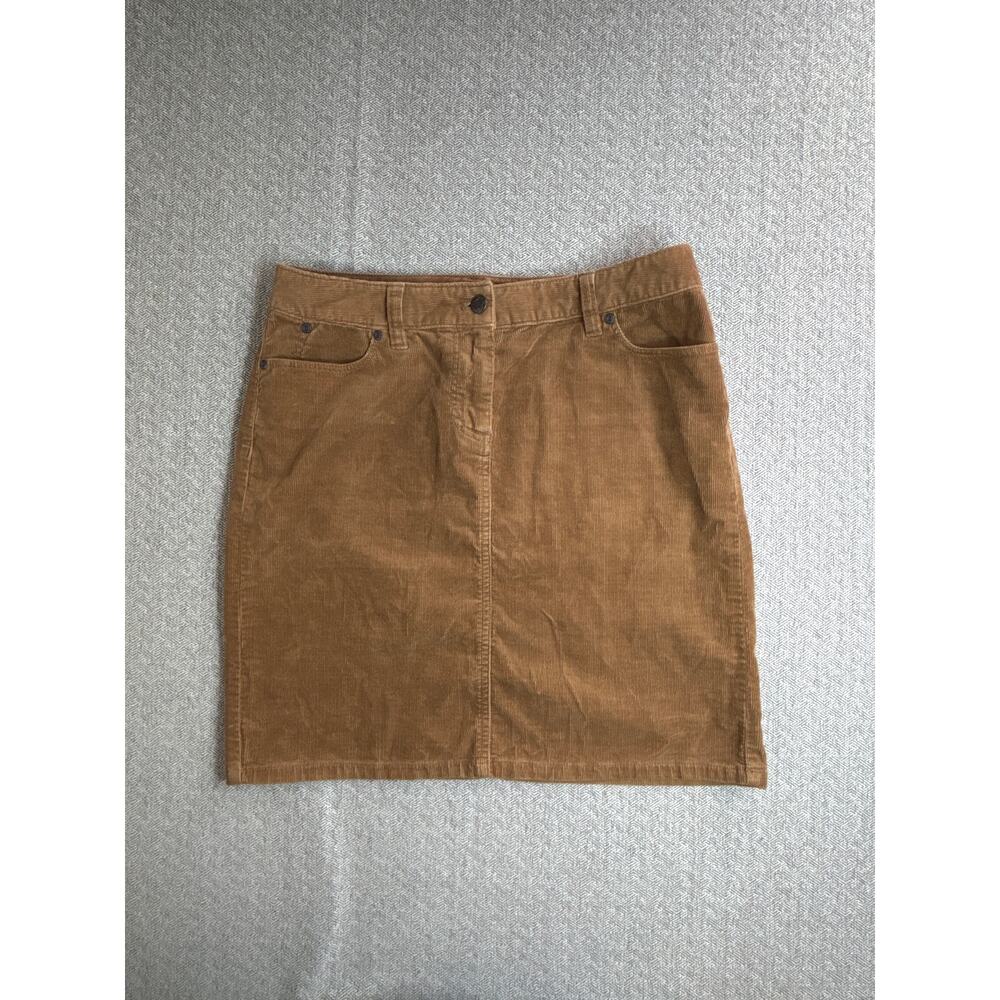 Talbots Sz 6P Corduroy Skirt Brown Short Length Corton Blend